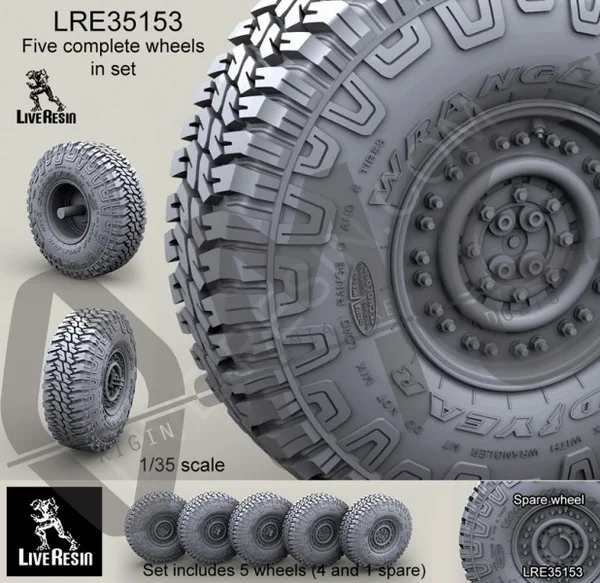[Scale Model Kit] Live Resin LRE-35153 1/35 Wrangler/Good Year 37&quot MT/R Wheels | Игрушки и хобби