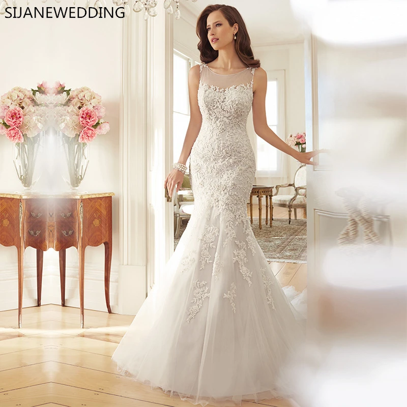 SIJANE/свадебные платья русалки с рукавами Vestidos de noiva robe mariage свадебное платье