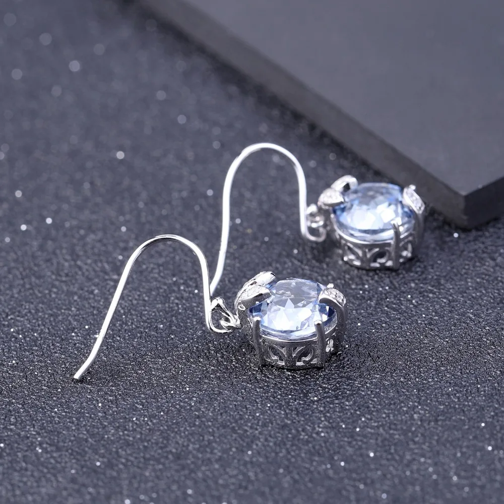 Женские серьги подвески из серебра 925 пробы с мистическим кварцем|drop earrings|jewelry