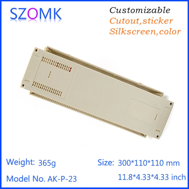 1 шт. szomk Пластиковый корпус для электроники plc din-рейка 300*110*110 мм промышленная