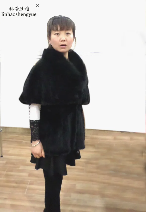 

Linhaoshengyue 2014 Mink Fur Coat Shawl