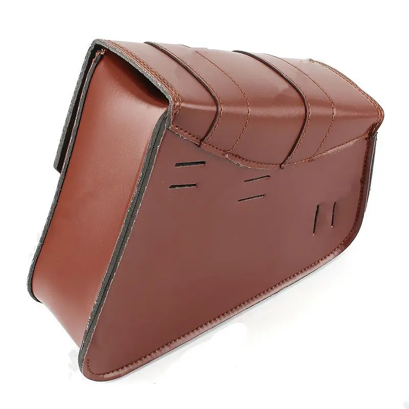 Универсальная коричневая кожаная сумка для мотоцикла седло хранения багажа