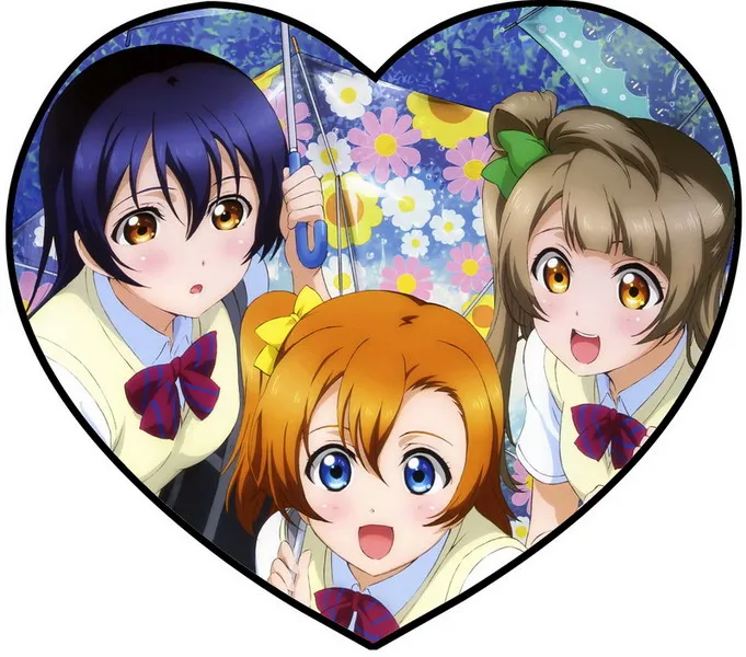 Подушка в виде сердца с односторонним рисунком Love Live аниме #36131 | Дом и сад