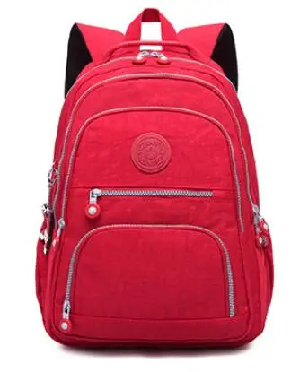 Школьный рюкзак для девочек-подростков Mochila Feminina, женские рюкзаки, нейлоновый водонепроницаемый повседневный рюкзак для ноутбука, женский рюкзак - Цвет: red