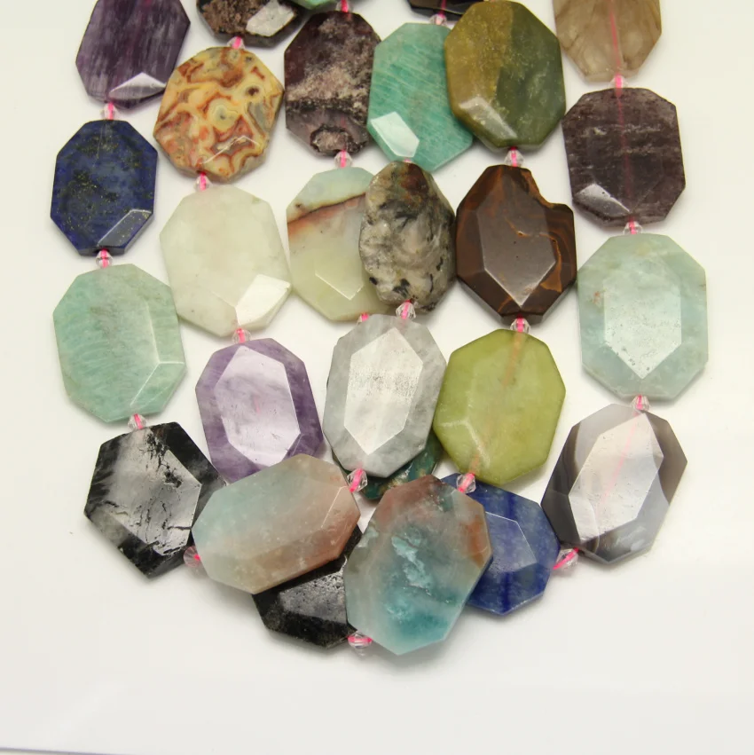 Около 9 шт./нить подвески из смешанных каменных плит россыпью бусины полированные