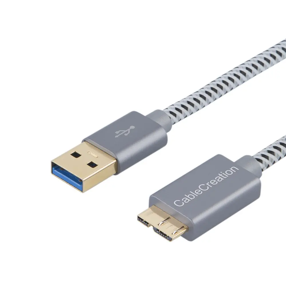 Micro-Кабель USB 3 0 короткий A к Micro B совместимый внешний жесткий диск HD камера серый