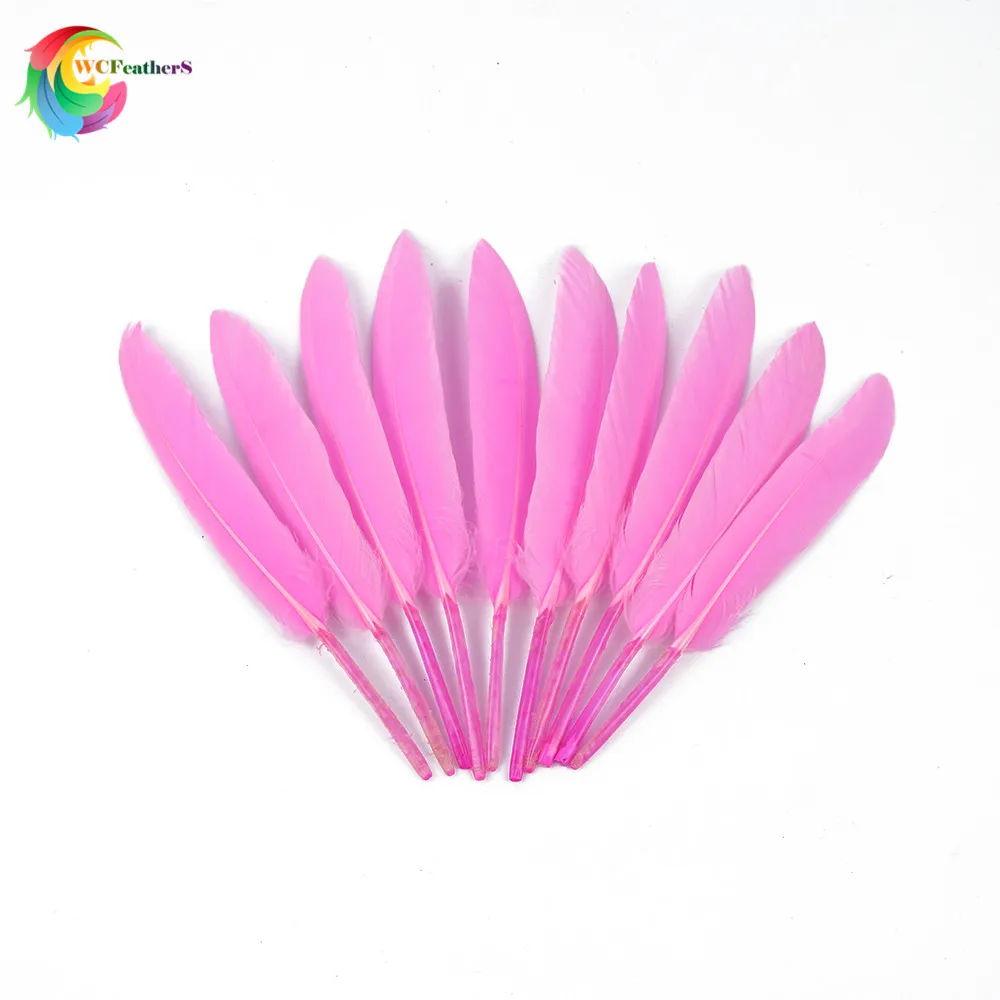 pink Цена 100 шт красивые натуральные гусиные перья 4-6 дюймов 10-15 см DIY ремесла свадебные аксессуары 14 цветов на выбор - Цвет: pink