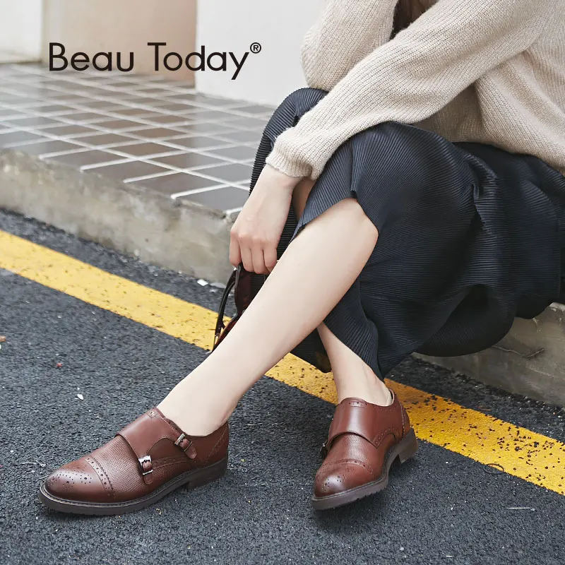 BeauToday Monk/Женская обувь с ремешками ручной работы Высококачественная из
