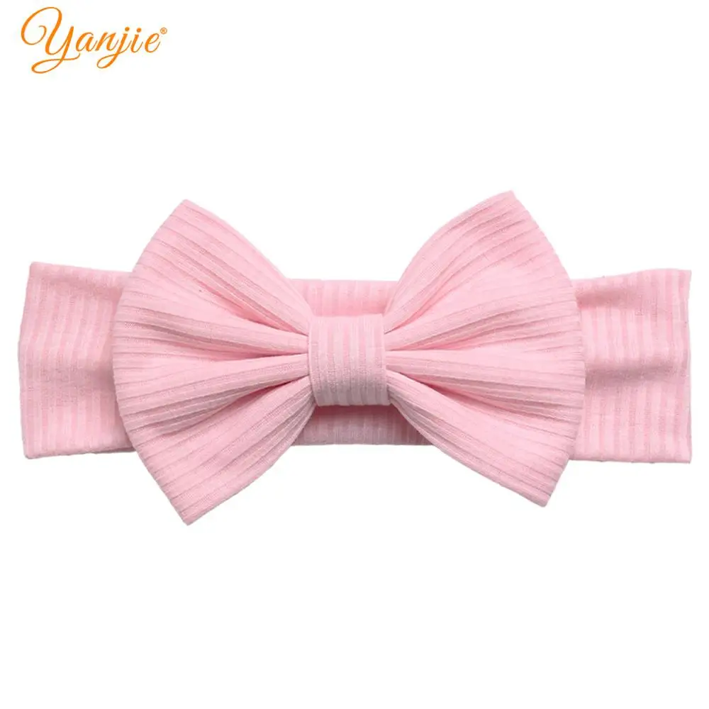 light pink Винтаж Новые 5 шт/упаковка, "хлопок головная повязка с бантом на весну для детей на голову эластичная повязка для головы с нахлестом Сделай Сам DIY бигуди для волос аксессуары для девочек вечерние Головные уборы Mujer - Цвет: light pink
