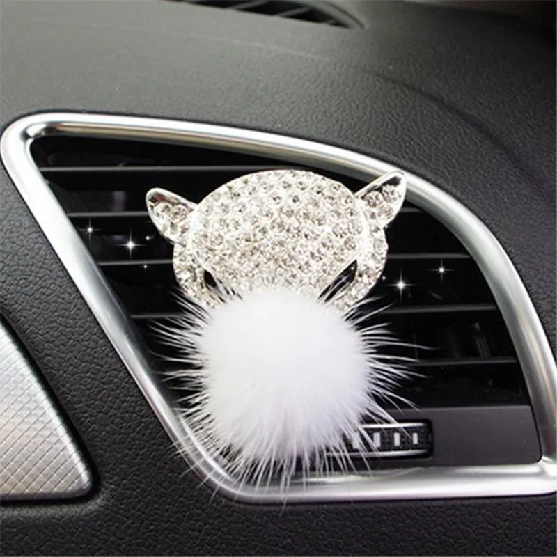 Mr. TEA Crystal Fox Head освежитель воздуха, Алмазный кондиционер, духи для автомобиля, ароматизатор, диффузор, аксессуары