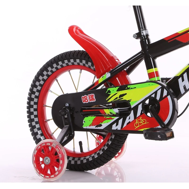 Велосипед для мальчиков с дополнительным колесом и вспышками для тренировки езды на велосипеде 12/14/16 дюймовых.