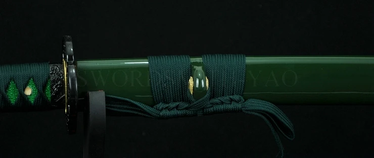 Японский Samurai Saya Hanbon Forge высокое качество 1060 острое лезвие зеленый густой твердый
