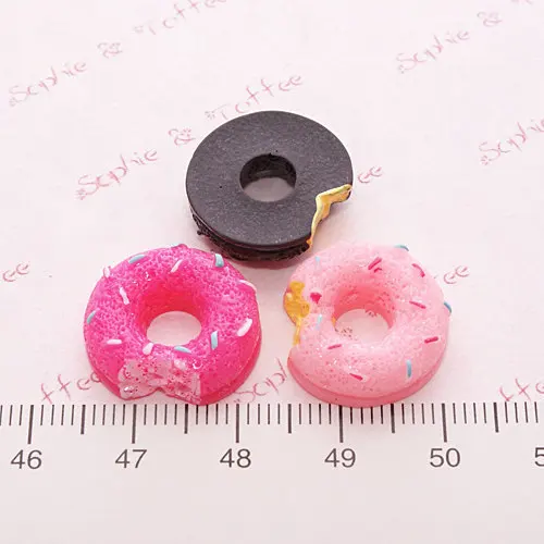 

10pcs/lot Flat back resin colorful candy doughnut 18mm Cabochons Scrapbooking Hair Bow Center Card Frame Making Craft DIY