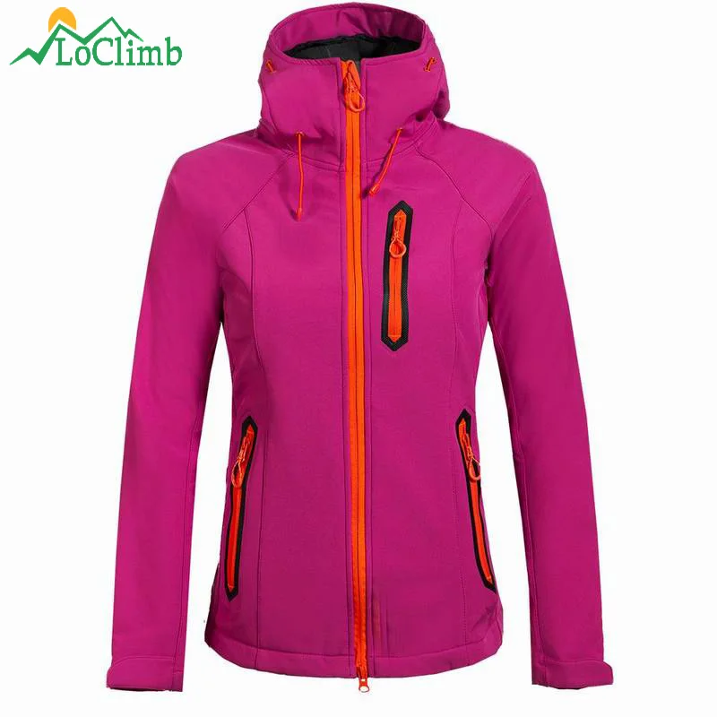 Женская флисовая куртка LoClimb водонепроницаемая ветрозащитная с подогревом для