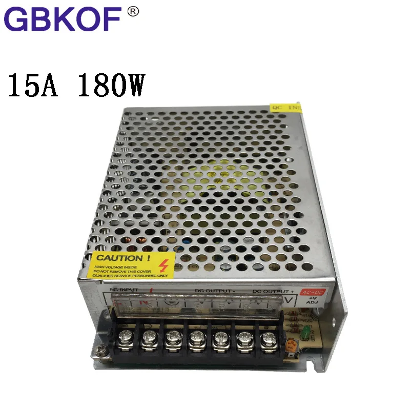 Бесплатная доставка AC110V 220V DC 12V 24V 15A 180W Трансформатор переключатель питания