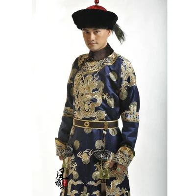 13th Prince Зимний дизайн династии Цин принц официальный костюм Hanfu для ТВ-игра bubujingxin Великолепная вышивка мужской костюм только без шляпы - Цвет: 13th Prince