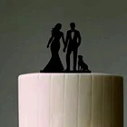 Топпер для свадебного торта для невесты и жениха с собакой, уникальный и забавный Топпер для свадебного торта Mr и Mrs, Подарок на годовщину