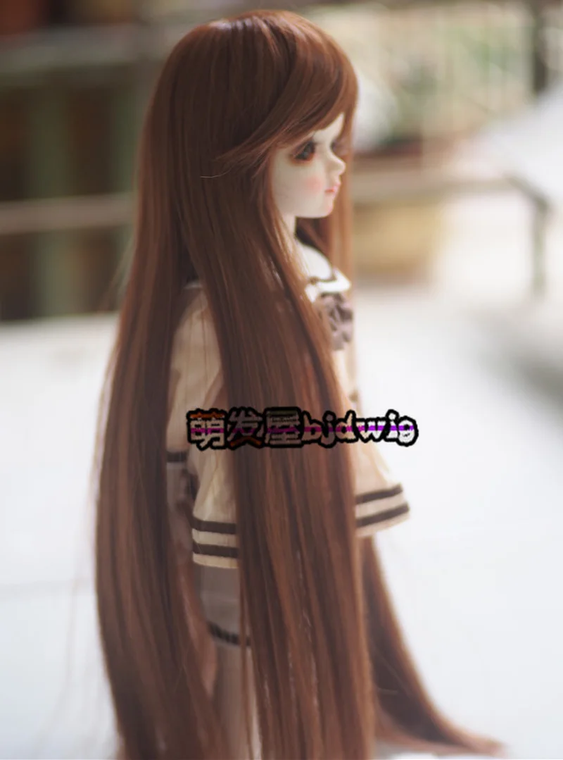 1/3 1/4 1/6 Bjd SD куклы парик высокой Температура провода коричневый модный прямой BJD супер волосы парик аксессуары