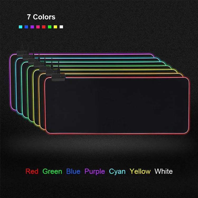 Сверхбольшой светящийся светодиодный коврик для мыши RGB толстая красочная мышка