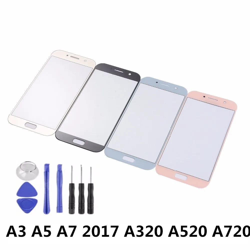 Для samsung Galaxy A3 A5 A7 A320 A520 A720 сенсорный экран сенсор ЖК-дисплей дигитайзер стеклянная крышка с клеем+ Инструменты