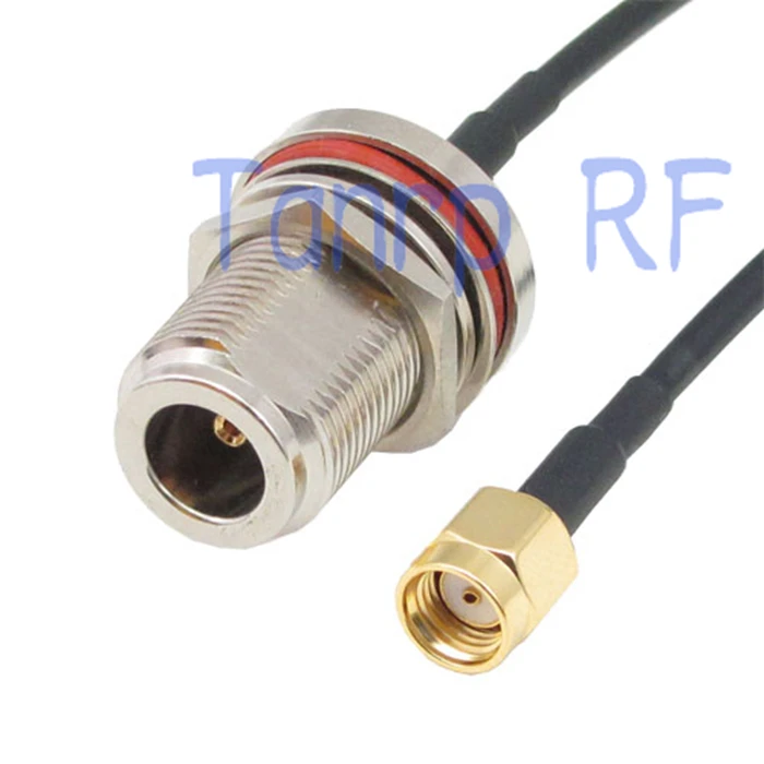 

10pcs 8in N female with nut bulkhead to RP SMA male plug RF adapter 20CM Pigtail coaxial jumper cable RG174 extension cord