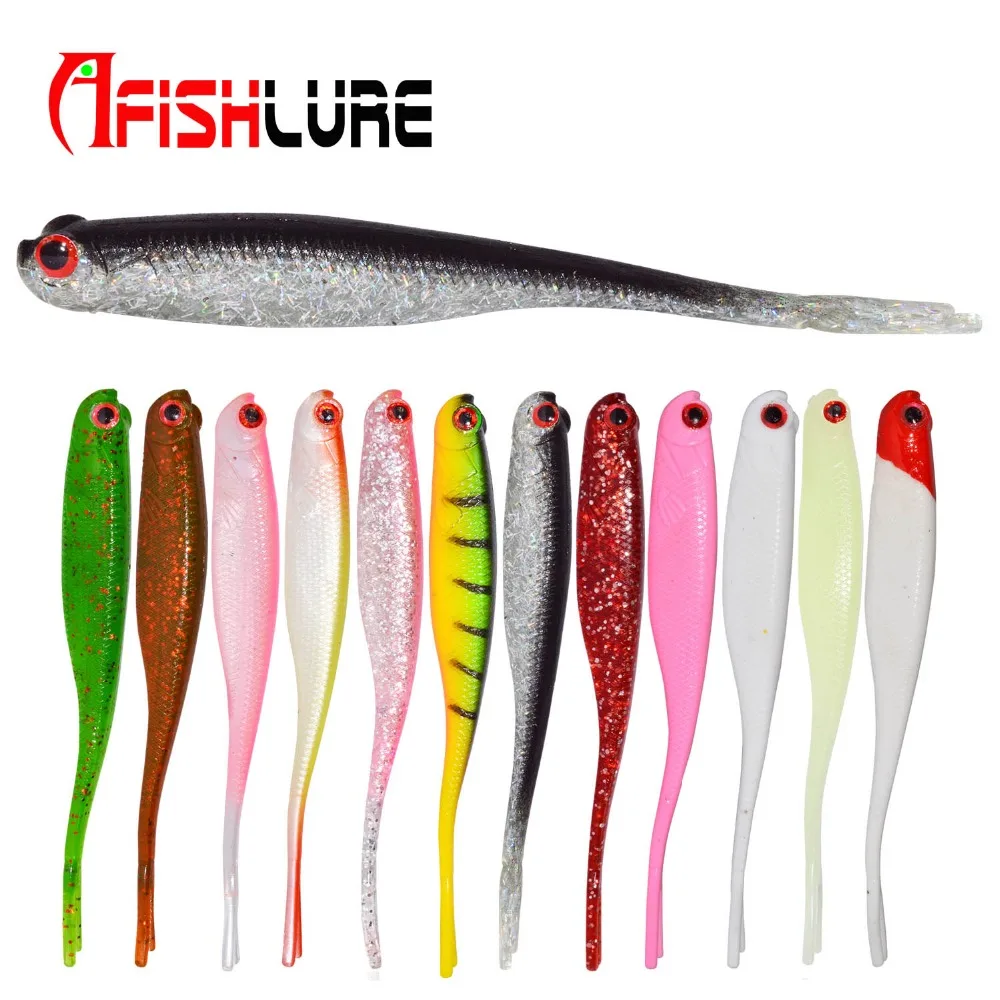 Afishlure длинный хвост мягкой рыбы 115 мм 7 г 4 шт./партия раздвоенный рыболовная