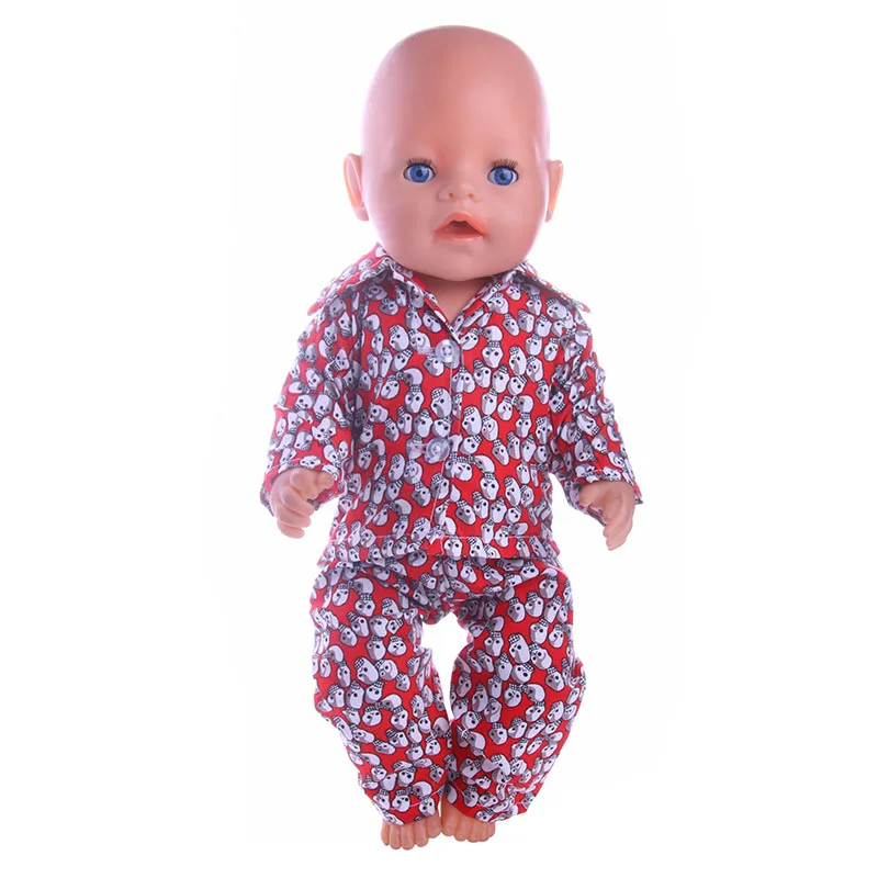 

Одежда для кукол, новая модная Пижама с рисунком черепа, 18 дюймов, американская кукла и 43 см, кукла для новорожденных, игрушка поколения