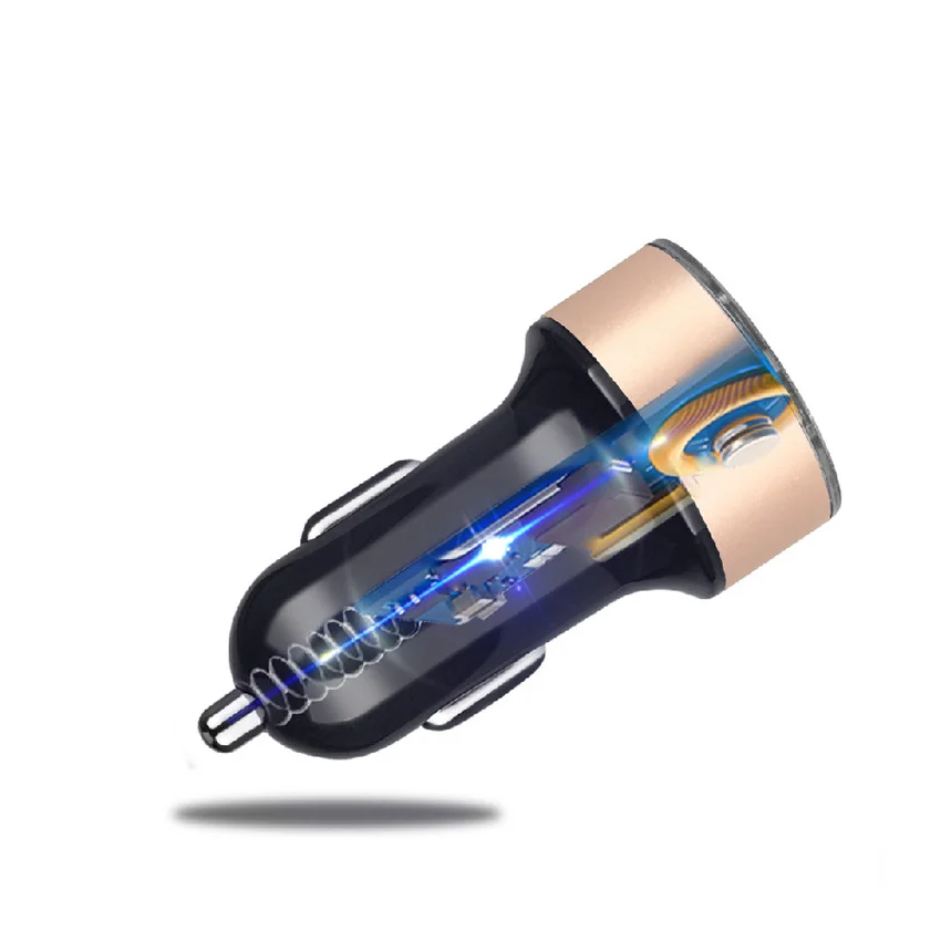 Автомобильное зарядное устройство QC 3 0 с двумя USB портами 12 В мини-зарядное для