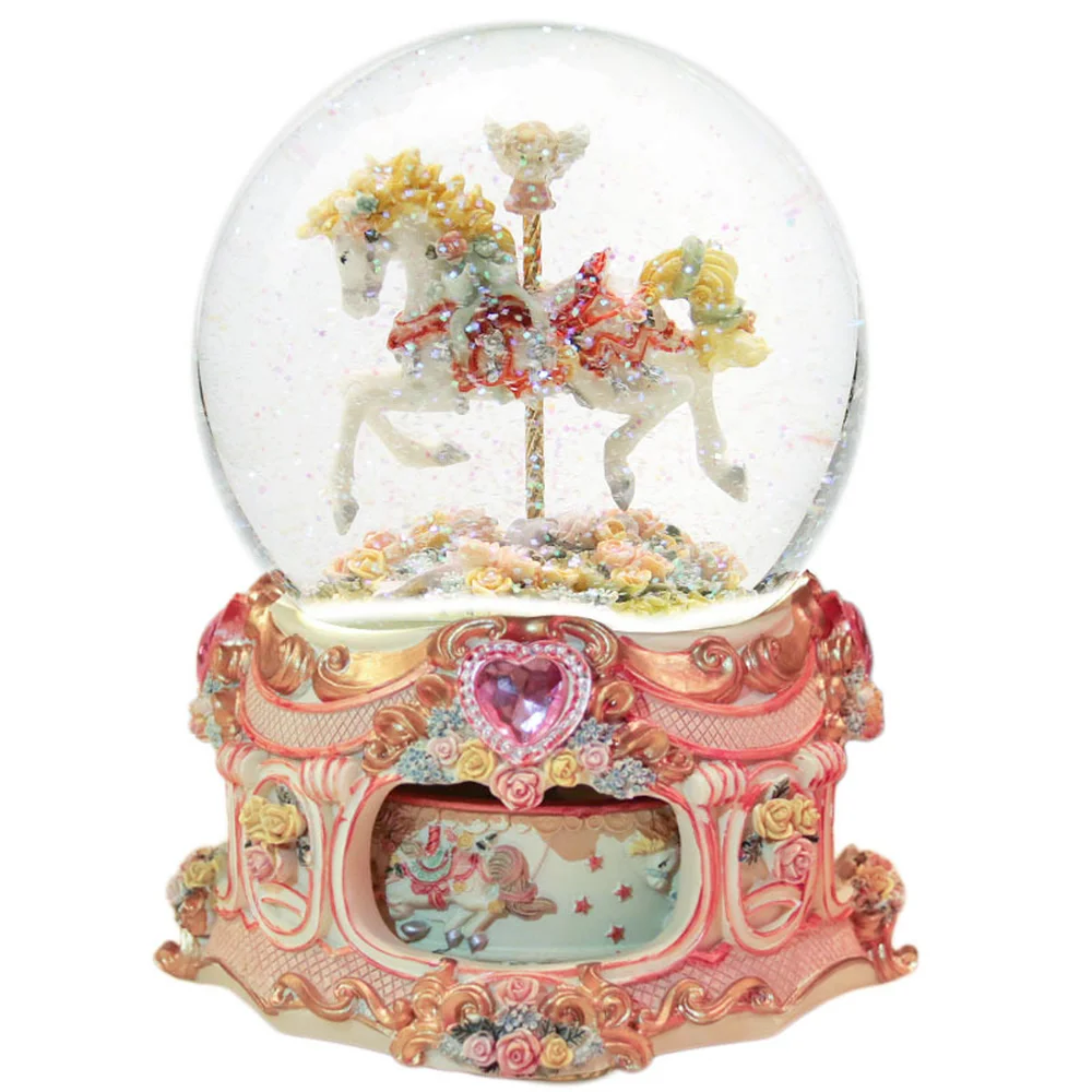 Inside and outside Merry Trojan crystal ball Music Box Princess Octopus send girls creative desktop decoration LM01101636 | Дом и сад