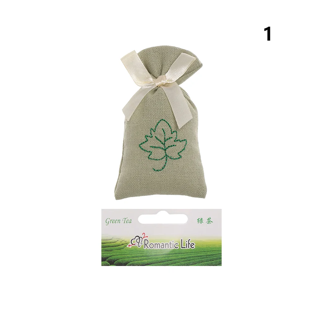 green tea 1 шт. креативная вышивка из ткани, свежее маленькое саше для домашнего гардероба, дезодорант, осушение, саше, ароматерапия, освежитель для шкафа - Аромат: green tea