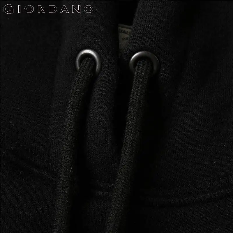 Giordano женская свободная толстовка с капюшоном капюшон на шнурке имеется два