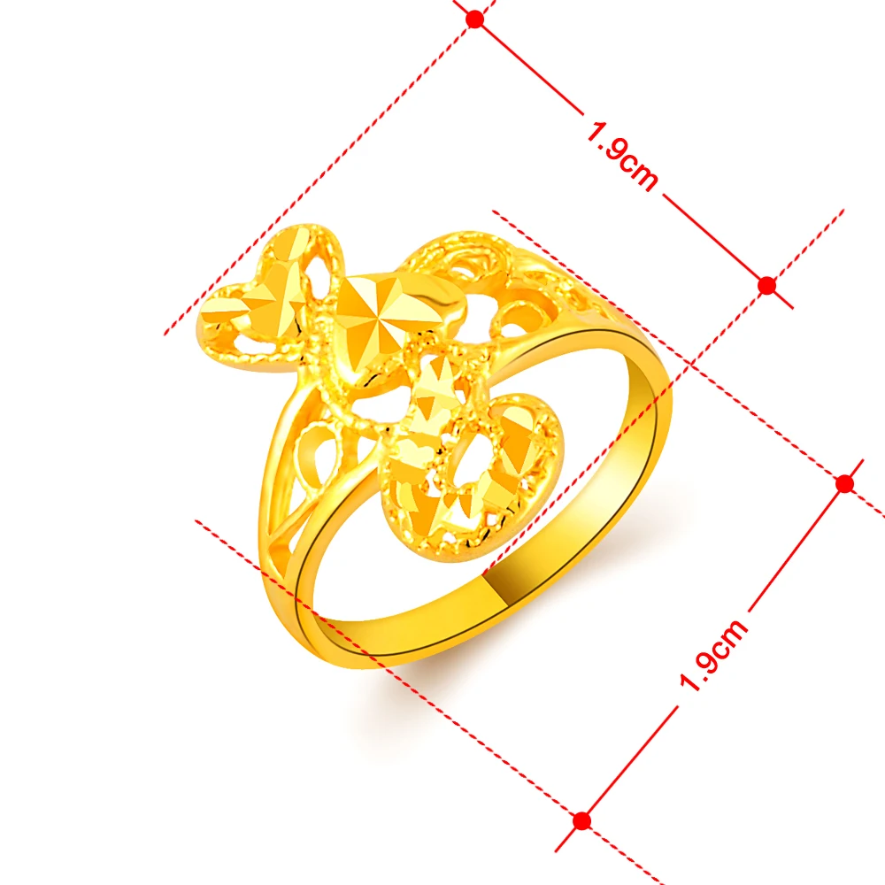 2017 роскошные свадебные 24K позолоченные Свадебные Кольца для женщин вакуумные