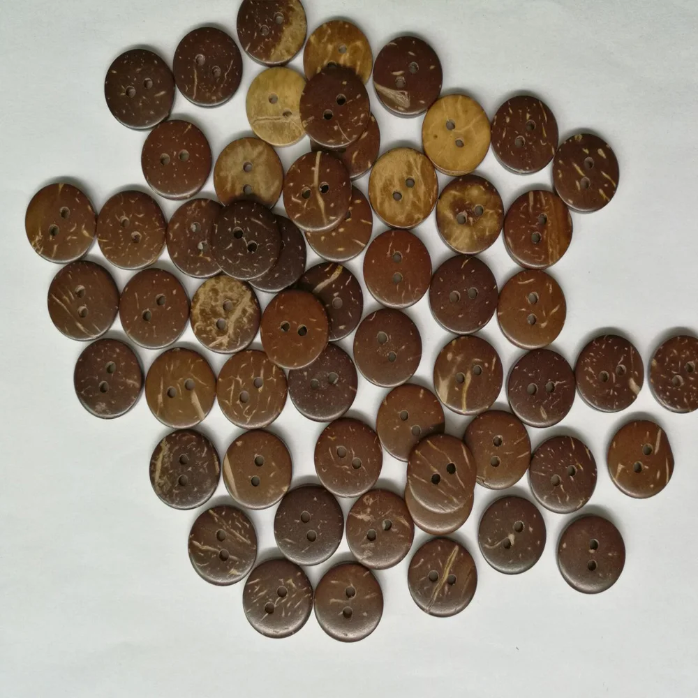100 шт. декоративные натуральные большие круглые кокосовые пуговицы деревянные 15