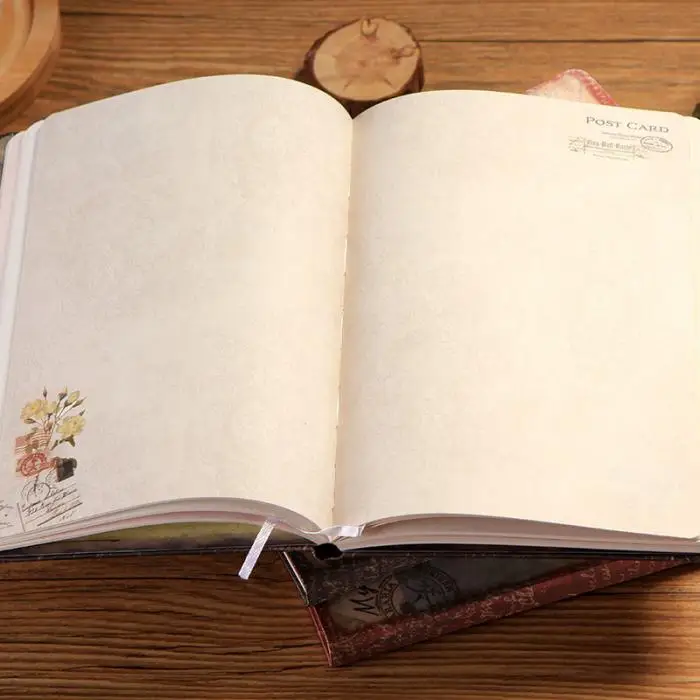 Ретро ПУ цветочный кожаный отпечаток пальца подписи Гостевая книга вечерние встречи знак в книжном расписании блокнот знак поставки HR