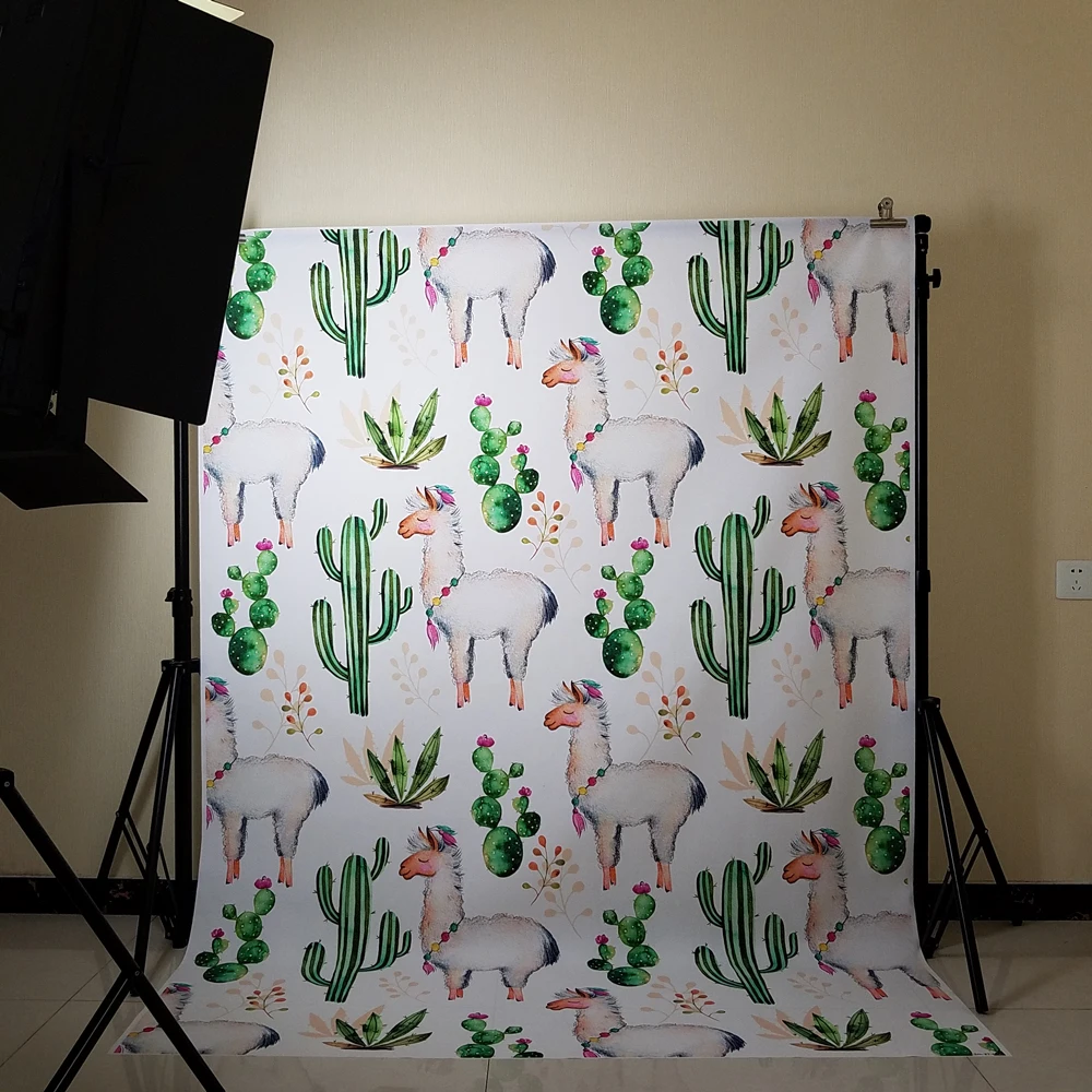

Мультфильм Альпака кактус фотография фон день рождения новорожденный фон
