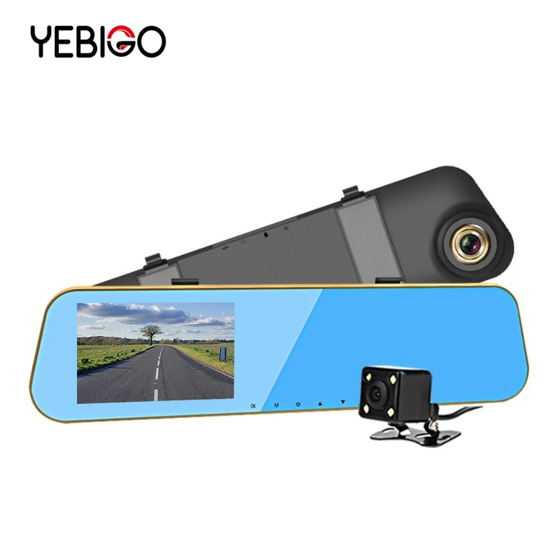 Видеорегистратор YEBIGO 4 3 дюйма двойной объектив 1080P|Видеорегистраторы| |
