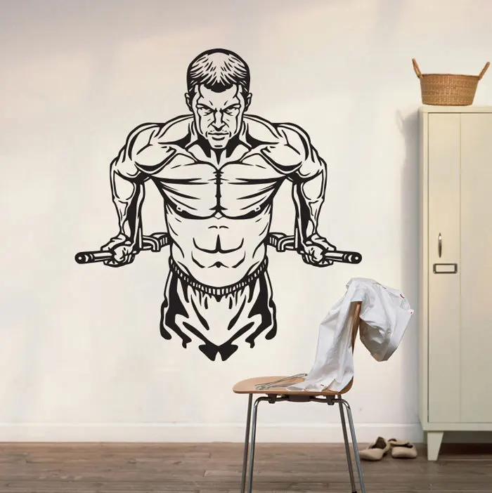 Тренировки Тренажерный Зал Фитнес Настенная Наклейка Искусство домашний Декор