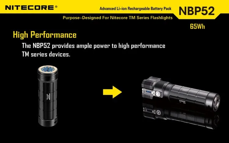 Nitecore NBP52 высокопроизводительный литий-ионный аккумулятор 3,7 V для фонарей Nitecore серии TM
