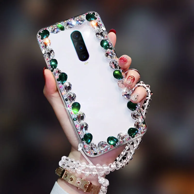 Мобильный телефон чехол с бриллиантами для отправки белых бусин oppo R17pro