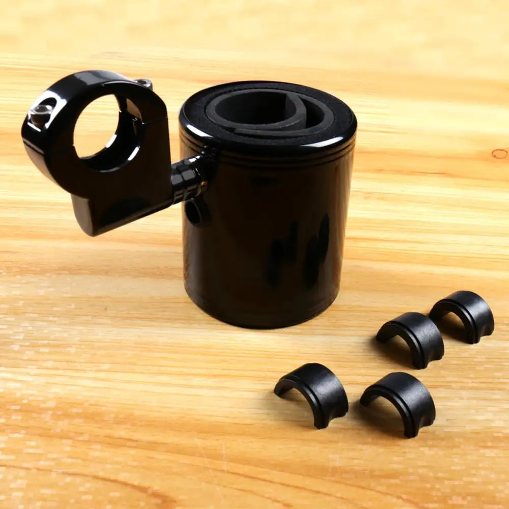 Barato Portavasos Ajustable Negro Brillante Para Motocicleta Harley Touring Street Glide ATV Universal FLH/T FLHX