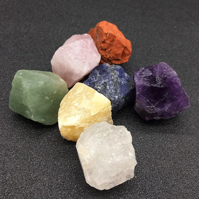 7 Чакр Рейки Чакра Исцеляющие Камни Кристаллы россыпью опущенные грубые камни