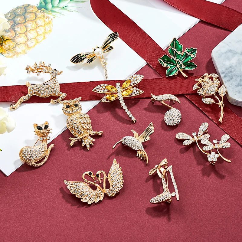 Модные броши с лебедями, оленями, котами, птицами, бабочками для Мужчин, Ювелирные изделия с рисунками из мультфильмов, модные женские броши для мужчин