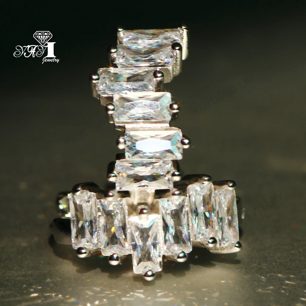 Ювелирные изделия YaYI Мода Принцесса 17CT серебро белый циркон Цвет Длинные серьги