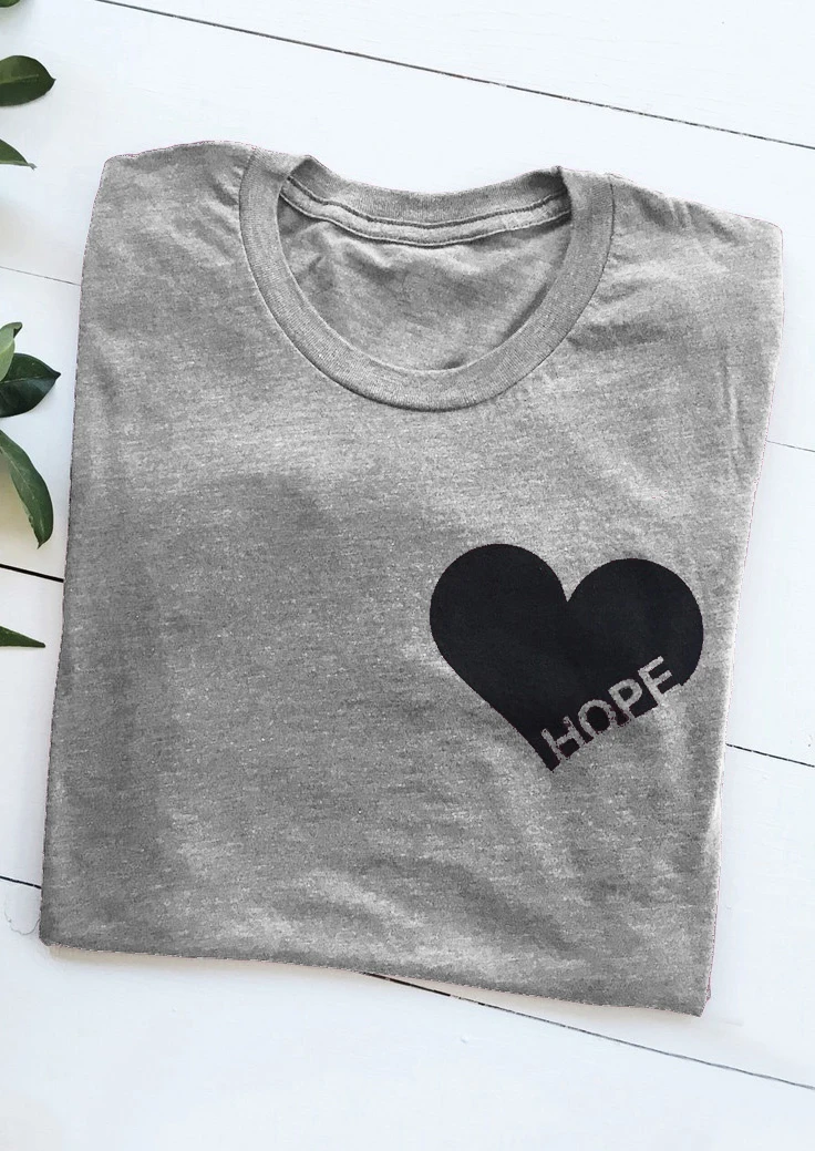 Женская хлопковая футболка с надписью Hope Heart в стиле 90-х | одежда