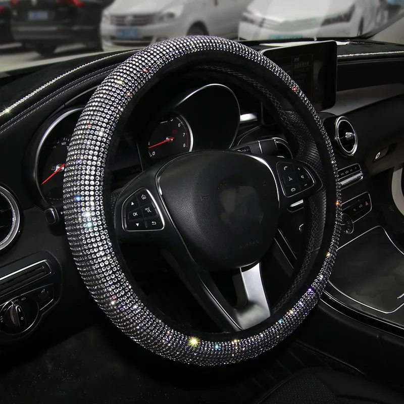 Женские чехлы на руль кожаные стразы покрытые стразами 2019|Чехлы руль| |