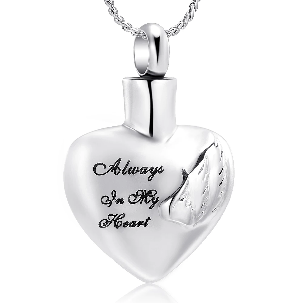 Памятное женское ожерелье Wing Angel In Heart брелок из розового золота для кремации