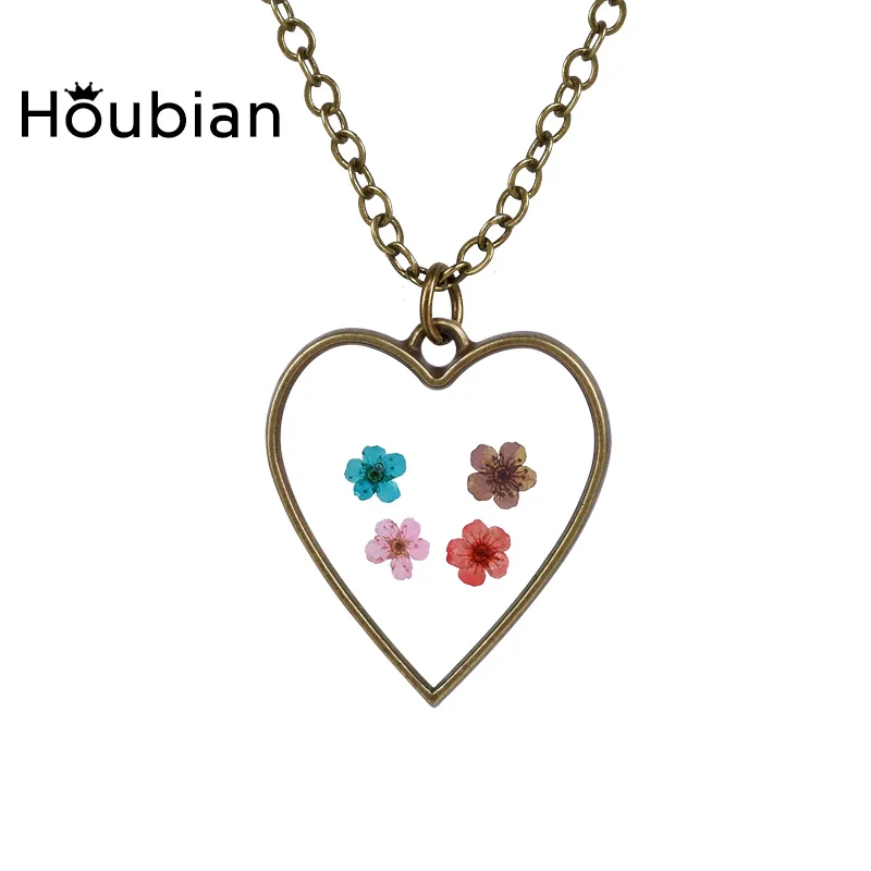 2017 модное ожерелье в форме сердца популярное длинное из сухоцветного стекла