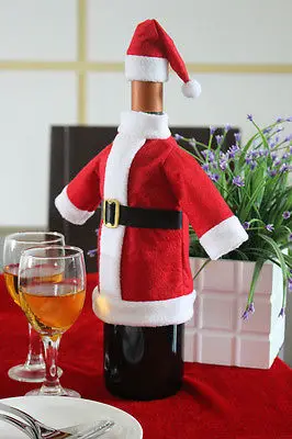 Рождественский костюм Санта Клауса шляпа винная обертка для бутылки крышка Topper