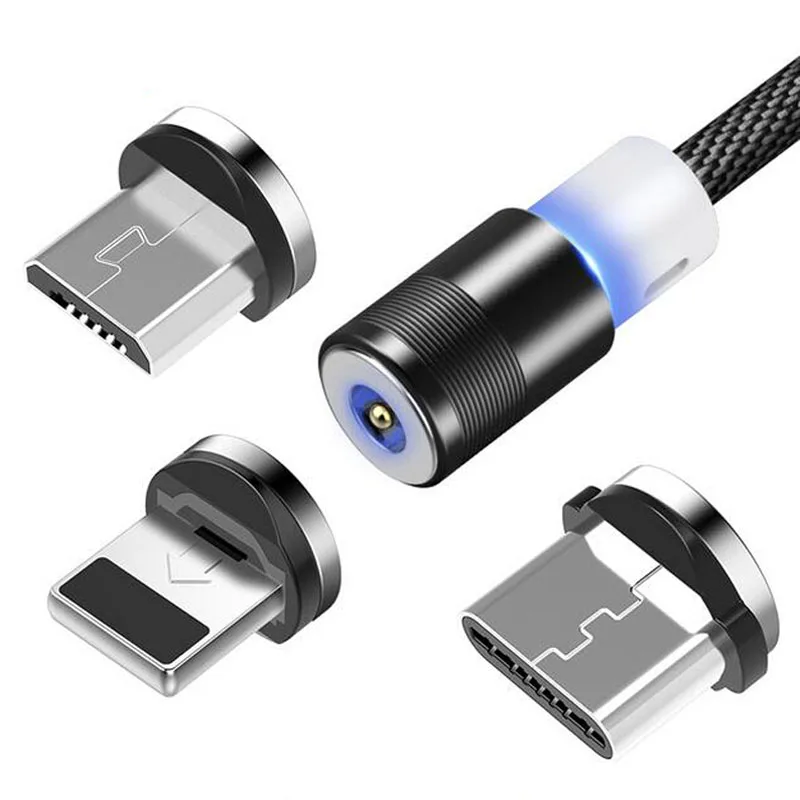 Магнитный USB-кабель все в одном зарядный кабель Micro + USB Type-C для телефона iPhone X 7 8 6