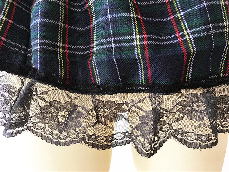 

Women Plus Size Lingerie Hot Sexy Erotic Costumes Sexy Cosplay Student Uniform Sexy Underwear Role Play Vest + Plaid Skirt Teddy